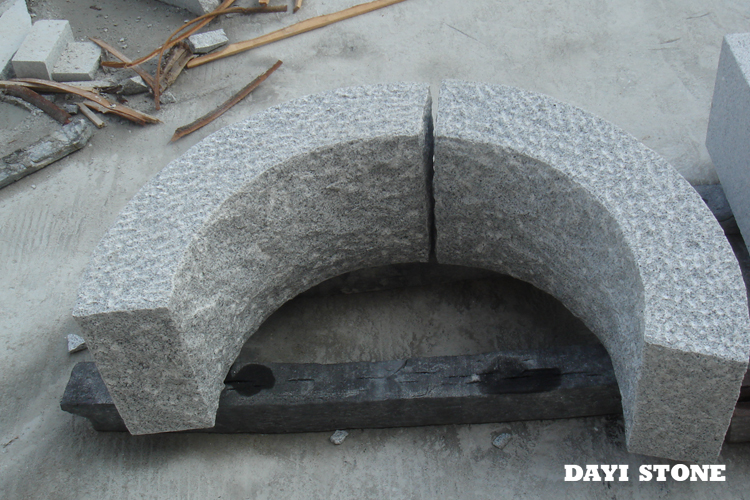 German Kerbstone Radius B6 IR0.5m Top and front edge Rough Picked others natural split - Dayi Stone